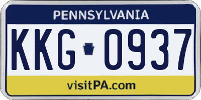 PA license plate KKG0937