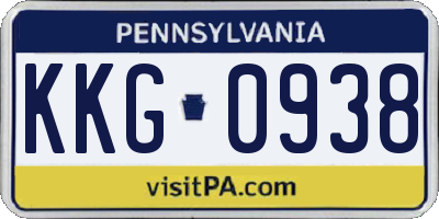 PA license plate KKG0938