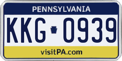 PA license plate KKG0939