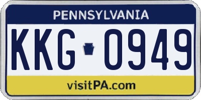 PA license plate KKG0949