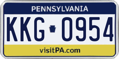 PA license plate KKG0954