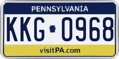 PA license plate KKG0968