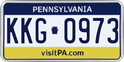 PA license plate KKG0973