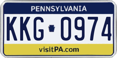 PA license plate KKG0974