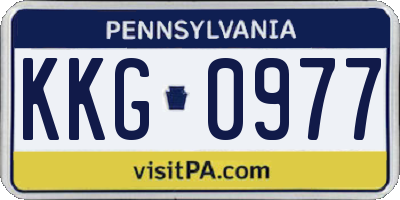 PA license plate KKG0977