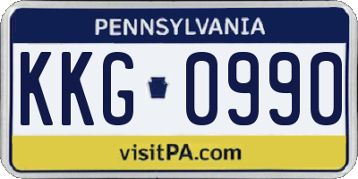 PA license plate KKG0990