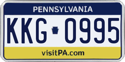 PA license plate KKG0995