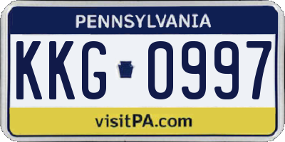 PA license plate KKG0997