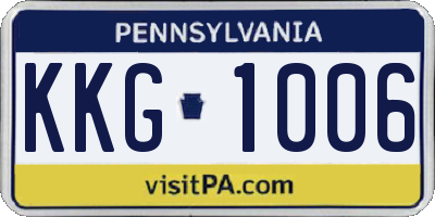 PA license plate KKG1006