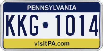 PA license plate KKG1014
