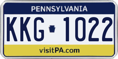 PA license plate KKG1022