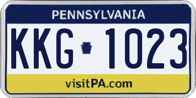 PA license plate KKG1023