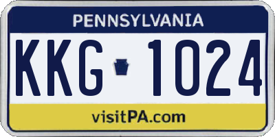 PA license plate KKG1024