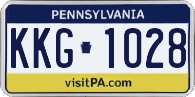 PA license plate KKG1028