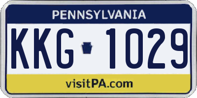 PA license plate KKG1029