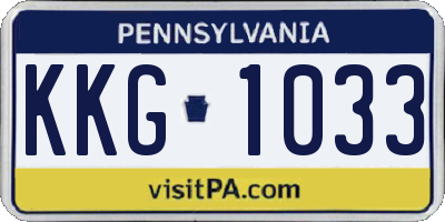 PA license plate KKG1033