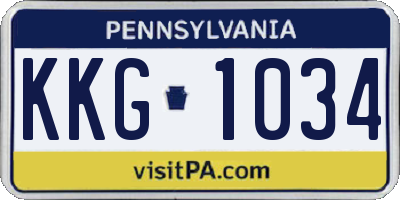 PA license plate KKG1034
