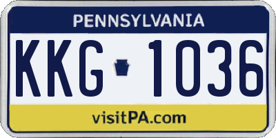 PA license plate KKG1036