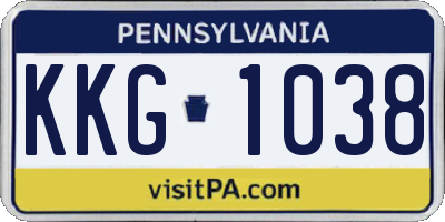 PA license plate KKG1038