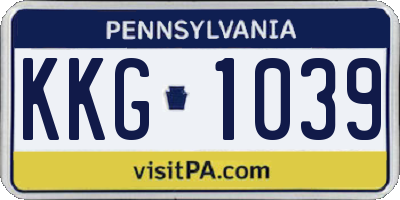 PA license plate KKG1039