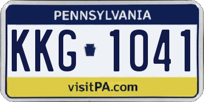 PA license plate KKG1041