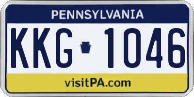 PA license plate KKG1046