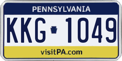 PA license plate KKG1049