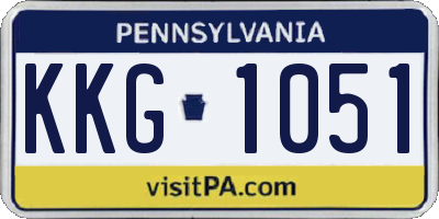 PA license plate KKG1051