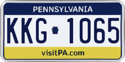 PA license plate KKG1065