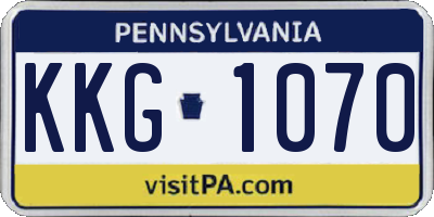 PA license plate KKG1070