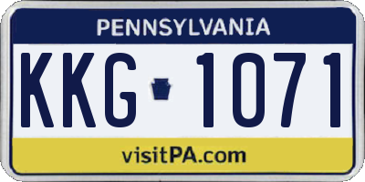PA license plate KKG1071