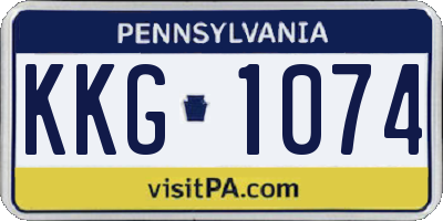 PA license plate KKG1074