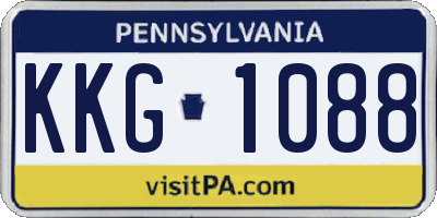 PA license plate KKG1088