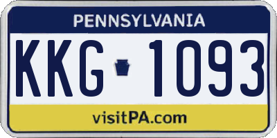 PA license plate KKG1093