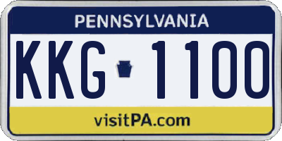 PA license plate KKG1100