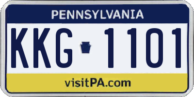 PA license plate KKG1101