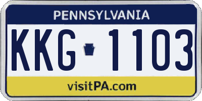 PA license plate KKG1103