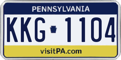 PA license plate KKG1104