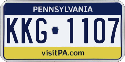 PA license plate KKG1107