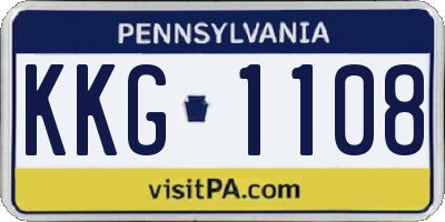 PA license plate KKG1108