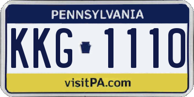 PA license plate KKG1110
