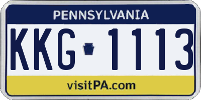 PA license plate KKG1113