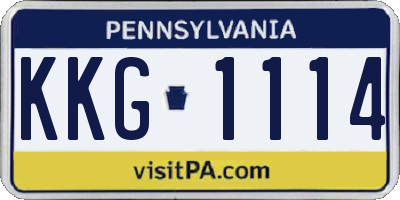 PA license plate KKG1114