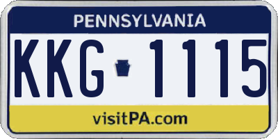 PA license plate KKG1115