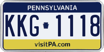 PA license plate KKG1118