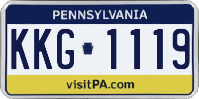 PA license plate KKG1119