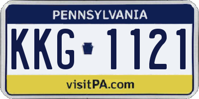PA license plate KKG1121