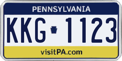 PA license plate KKG1123