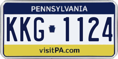 PA license plate KKG1124
