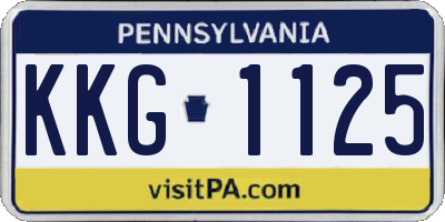 PA license plate KKG1125